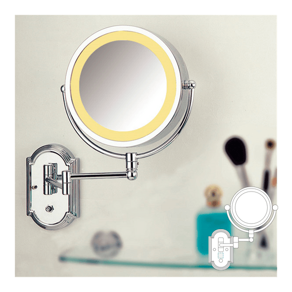 Espelho de Parede p/ Banho c/ 2 Lados Metal